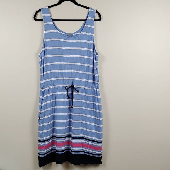 Talbot's Tie Waist Dress in Boardwalk Stripe Size XLP - Picture 11 of 12